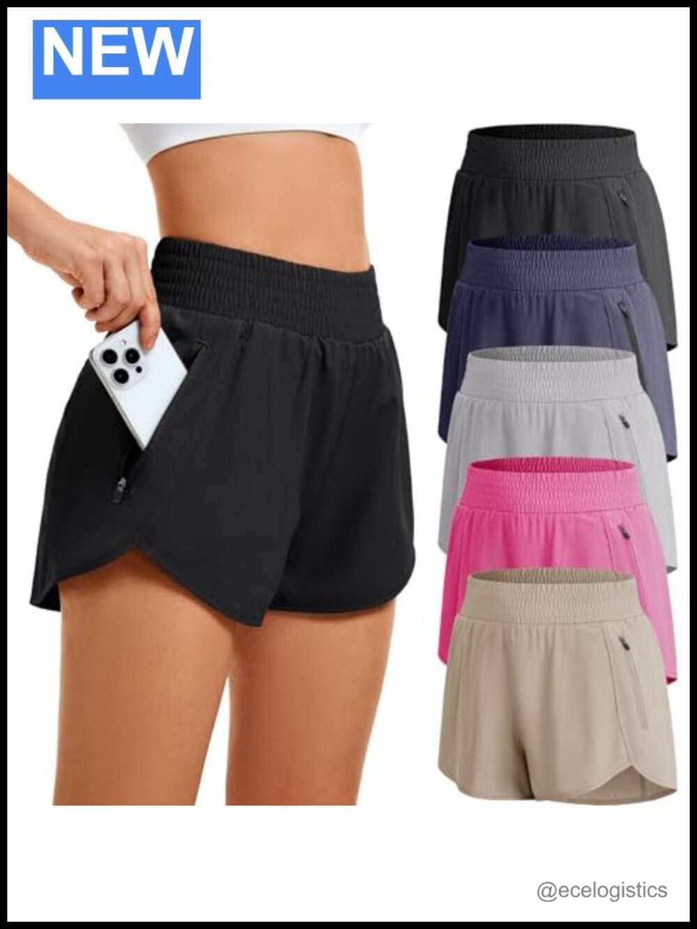 High Waisted Athletic Shorts with Pockets for Gym Running Quick-Dry
